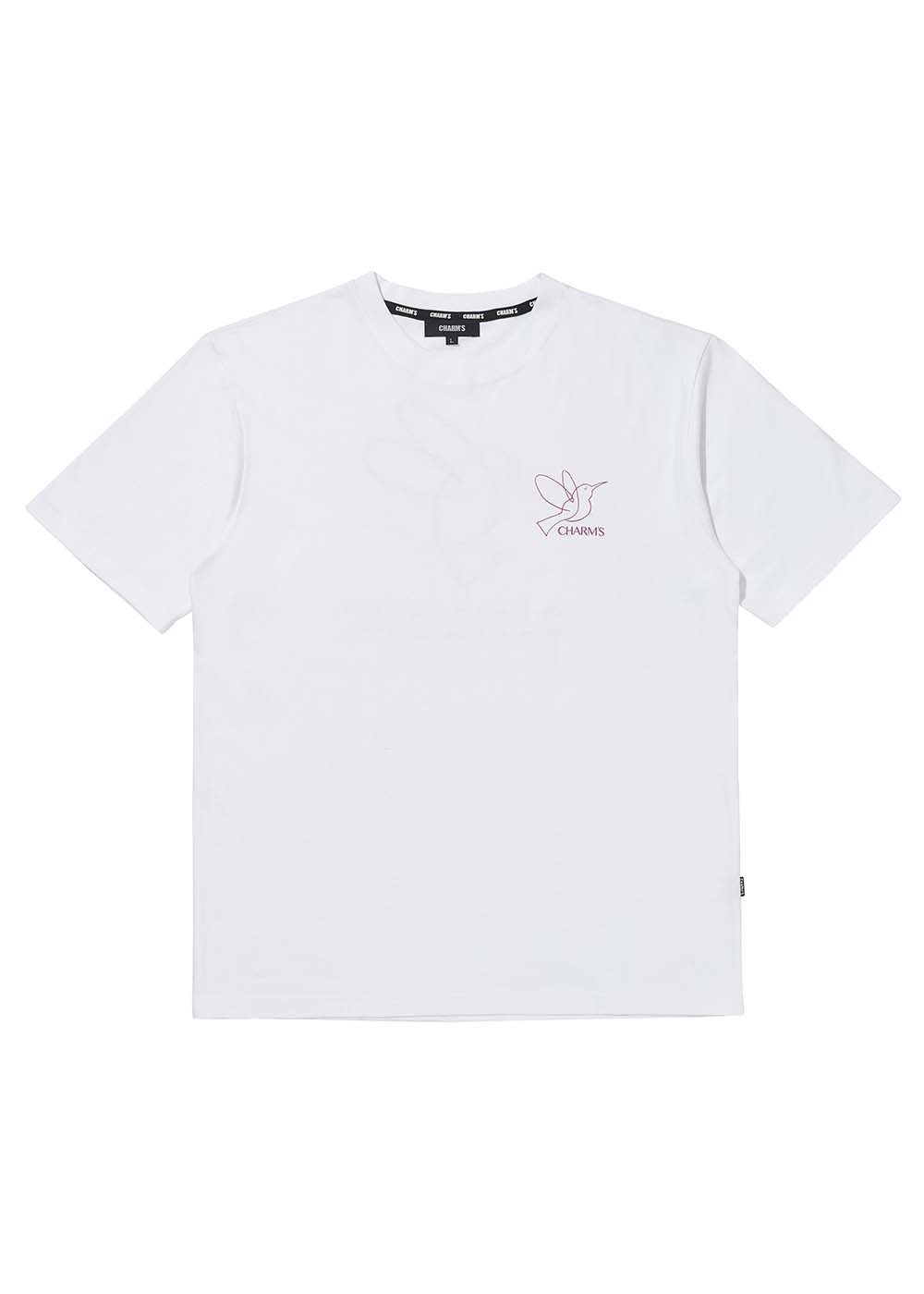[참스 X 뱀뱀] 아가새 드로잉 로고 티셔츠 화이트