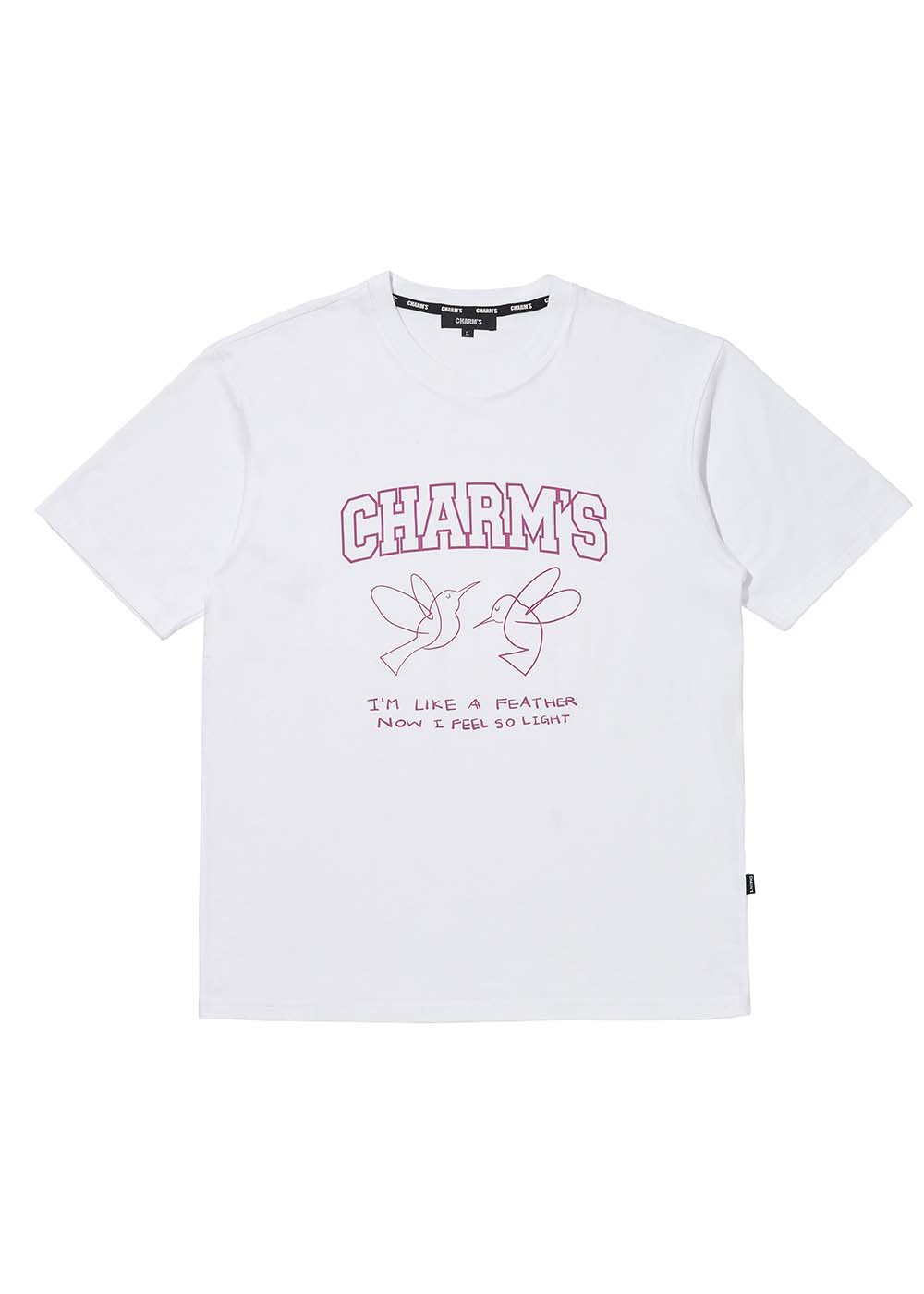 [참스 X 뱀뱀] 아가새 아치로고 티셔츠 화이트