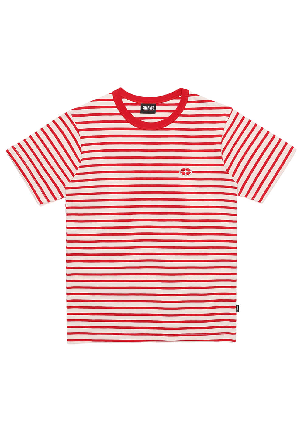 Heart Lip Logo Stripe T Shirts RE